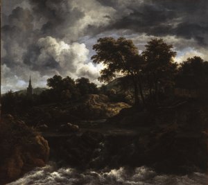 Zalesiony krajobraz z wodospadem, ok. 1660